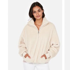 Express sherpa style quarter zip pullover
